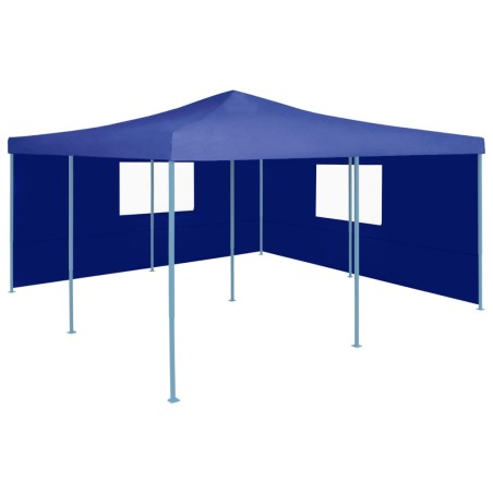 vidaXL Cenador plegable con 2 paredes azul 5x5 m