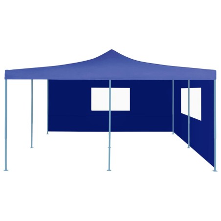vidaXL Cenador plegable con 2 paredes azul 5x5 m