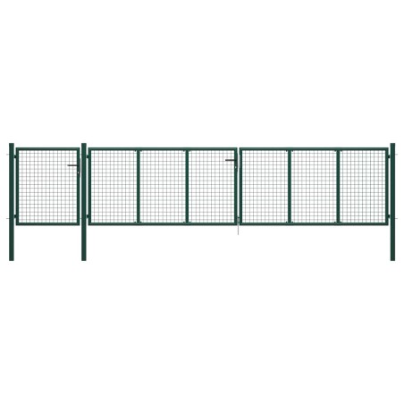 vidaXL Puerta de jardín de acero verde 500x75 cm