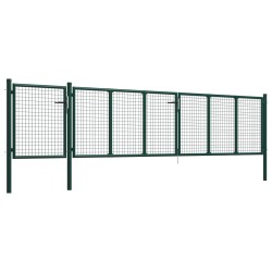 vidaXL Puerta de jardín de acero verde 500x75 cm