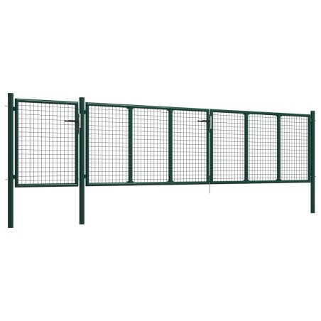 vidaXL Puerta de jardín de acero verde 500x75 cm