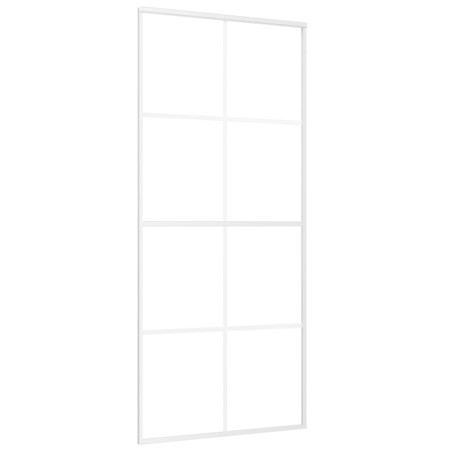 vidaXL Puerta corredera ESG vidrio y aluminio blanca 90x205 cm
