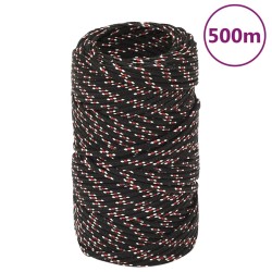 vidaXL Cuerda de barco polipropileno negra 2 mm 500 m