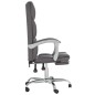 vidaXL Silla de oficina reclinable cuero sintético gris vidaXL Silla de oficina reclinable cuero sintético gris