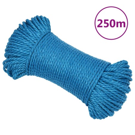 vidaXL Cuerda de trabajo polipropileno azul 3 mm 250 m