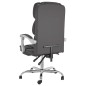 vidaXL Silla de oficina reclinable cuero sintético gris vidaXL Silla de oficina reclinable cuero sintético gris