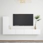 vidaXL Set de muebles de salón TV 3 piezas madera de ingeniería blanco vidaXL Set de muebles de salón TV 3 piezas madera de ingeniería blanco