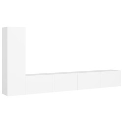 vidaXL Set de muebles de salón TV 3 piezas madera de ingeniería blanco