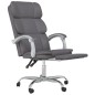 vidaXL Silla de oficina reclinable cuero sintético gris vidaXL Silla de oficina reclinable cuero sintético gris