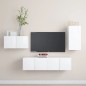 vidaXL Set de muebles de salón TV 4 piezas madera de ingeniería blanco