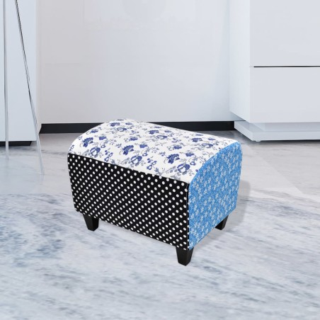 vidaXL Reposapiés patchwork azul y blanco