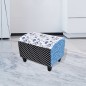vidaXL Reposapiés patchwork azul y blanco