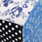 vidaXL Reposapiés patchwork azul y blanco