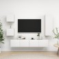 vidaXL Set de muebles de salón TV 5 piezas madera de ingeniería blanco vidaXL Set de muebles de salón TV 5 piezas madera de ingeniería blanco
