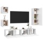 vidaXL Set de muebles de salón TV 5 piezas madera de ingeniería blanco vidaXL Set de muebles de salón TV 5 piezas madera de ingeniería blanco