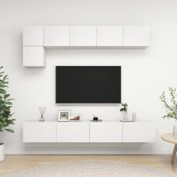 vidaXL Set de muebles de salón TV 5 piezas madera de ingeniería blanco