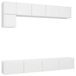 vidaXL Set de muebles de salón TV 5 piezas madera de ingeniería blanco