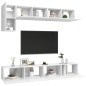 vidaXL Set de muebles de salón TV 5 piezas madera de ingeniería blanco