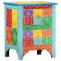 vidaXL Mesita de noche pintada a mano madera maciza mango 40x30x50 cm vidaXL Mesita de noche pintada a mano madera maciza mango 40x30x50 cm