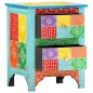 vidaXL Mesita de noche pintada a mano madera maciza mango 40x30x50 cm vidaXL Mesita de noche pintada a mano madera maciza mango 40x30x50 cm