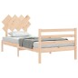 vidaXL Estructura de cama con cabecero madera maciza 90x200 cm vidaXL Estructura de cama con cabecero madera maciza 90x200 cm