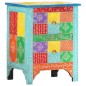 vidaXL Mesita de noche pintada a mano madera maciza mango 40x30x50 cm vidaXL Mesita de noche pintada a mano madera maciza mango 40x30x50 cm