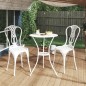 vidaXL Mesa y sillas de bistró 3 piezas aluminio fundido blanco vidaXL Mesa y sillas de bistró 3 piezas aluminio fundido blanco