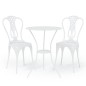 vidaXL Mesa y sillas de bistró 3 piezas aluminio fundido blanco vidaXL Mesa y sillas de bistró 3 piezas aluminio fundido blanco