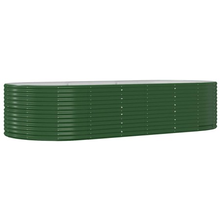 vidaXL Jardinera arriate acero recubrimiento polvo verde 291x140x68 cm