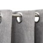 vidaXL Cortinas opacas con ojales look de lino 2 pzas gris 140x245 cm