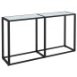 vidaXL Mesa consola vidrio templado blanco mármol 140x35x75,5cm vidaXL Mesa consola vidrio templado blanco mármol 140x35x75,5cm