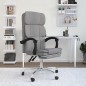vidaXL Silla de oficina reclinable de tela gris claro vidaXL Silla de oficina reclinable de tela gris claro