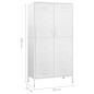vidaXL Armario de acero blanco 90x50x180 cm vidaXL Armario de acero blanco 90x50x180 cm