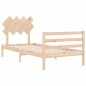 vidaXL Estructura de cama con cabecero madera maciza 90x200 cm vidaXL Estructura de cama con cabecero madera maciza 90x200 cm