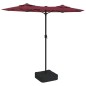 vidaXL Sombrilla doble con luces LED rojo burdeos 316x240 cm vidaXL Sombrilla doble con luces LED rojo burdeos 316x240 cm