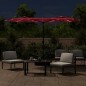 vidaXL Sombrilla doble con luces LED rojo burdeos 316x240 cm vidaXL Sombrilla doble con luces LED rojo burdeos 316x240 cm