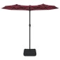 vidaXL Sombrilla doble con luces LED rojo burdeos 316x240 cm vidaXL Sombrilla doble con luces LED rojo burdeos 316x240 cm