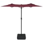 vidaXL Sombrilla doble con luces LED rojo burdeos 316x240 cm vidaXL Sombrilla doble con luces LED rojo burdeos 316x240 cm