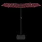vidaXL Sombrilla doble con luces LED rojo burdeos 316x240 cm vidaXL Sombrilla doble con luces LED rojo burdeos 316x240 cm