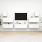 vidaXL Set de muebles de salón TV 7 piezas madera de ingeniería blanco