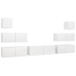 vidaXL Set de muebles de salón TV 7 piezas madera de ingeniería blanco