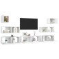 vidaXL Set de muebles de salón TV 7 piezas madera de ingeniería blanco