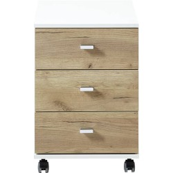 Germania Archivo con ruedas Altino roble Navarra blanco 40x48,9x56,9cm