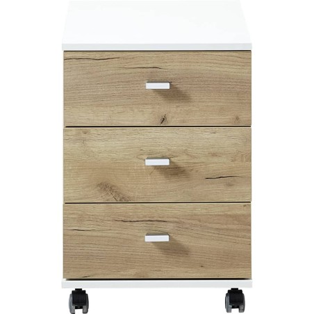 Germania Archivo con ruedas Altino roble Navarra blanco 40x48,9x56,9cm
