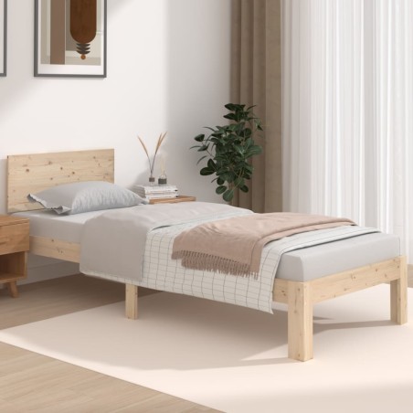 vidaXL Estructura de cama madera maciza 75x190 cm