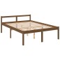 vidaXL Cama para personas mayores madera maciza pino marrón 135x190 cm vidaXL Cama para personas mayores madera maciza pino marrón 135x190 cm