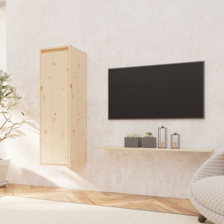 vidaXL Armario de pared de madera maciza de pino 30x30x100 cm