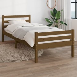 vidaXL Estructura de cama madera maciza marrón miel 100x200 cm