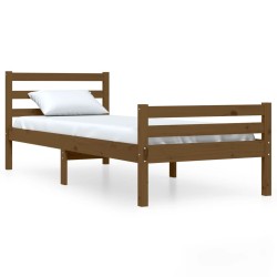 vidaXL Estructura de cama madera maciza marrón miel 100x200 cm