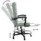 vidaXL Silla de oficina reclinable de terciopelo gris claro